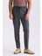 Koyu Lacivert Comfort Fit Beli Lastikli Yünlü Kumaş Pantolon 1