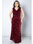 Pul Payetli Abiye Elbise Bordo MDV372 1