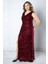 Pul Payetli Abiye Elbise Bordo MDV372 4