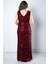 Pul Payetli Abiye Elbise Bordo MDV372 5