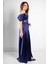 Pul Payet Detaylı Saten Abiye Lacivert MDV374 3