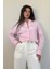 Pembe Uzun Kollu Çizgili Oversize Gömlek MG2080 1