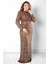 Pul Payet Abiye Elbise Bronz MDA2539 3