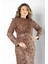 Pul Payet Abiye Elbise Bronz MDA2539 4