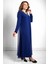 Taş Baskı Detaylı Şifon Abiye Lacivert MDA2520 4