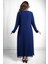 Taş Baskı Detaylı Şifon Abiye Lacivert MDA2520 5