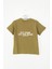 Baskılı Kısa Kollu Ön ve Arka Yazı Detaylı Pamuklu Rahat Erkek Çocuk T-Shirt 2