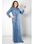 Pul Payet Detaylı Abiye Elbise Indigo MDA2526 3