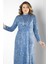 Pul Payet Detaylı Abiye Elbise Indigo MDA2526 4