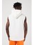 Scorp Rebel Erkek Kapüşonlu Kolsuz Sweatshirt Hoodie Beyaz 5