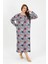 Kadın Büyük Beden Uzun Kol Somon Anne Gecelik 1378 4