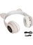 LXB39A Kedi Kulaklı Bluetooth Kulaklık Sevimli Ayarlanabilir Bas Taşınabilir Kablosuz Bluetooth Kulaklık Ses Kablosu ile Çocuklar Için (Khaki) (Yurt Dışından) 1