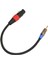 Xlr - 3,5 mm Stereo Mikrofon Kablosu 1,0 Ayak Kayıpsız Gürültü Azaltma Hifi Xlr Dişi - 1/8 Inç Trs Kablo Kameralar Için (Yurt Dışından) 3