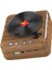 Vinil Plak Bluetooth Hoparlör Yenilikçi Mini Fm Radyo Hifi Stereo Ses Retro Fonograf Kablosuz Hoparlör Ahşap Desenli (Yurt Dışından) 4
