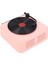 Bluetooth Hoparlör Retro Plak Çalar Tarzı Hifi Ses Kalitesi Bt5.0 Kablosuz Hoparlör Pembe (Yurt Dışından) 2