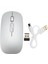 Bluetooth Fare Sessiz Tip C Şarjlı 2.4g Kablosuz Fare Renkli Işıklı Macbook Için Windows Pc Için Telefon Için Gümüş Gri (Yurt Dışından) 1