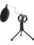Mikrofon Anti Sprey Mesh Çift Katmanlı Siyah Abs Ayarlanabilir Filtre Tripod Tutucu ile (Yurt Dışından) 3
