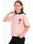 Kapüşonlu Kısa Kol Baskılı Somon Renk Kız Çocuk Tshirt 4