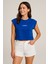 Kadın Oversize Kolsuz Biyeli Crop Tişört – %100 PAMUK 2