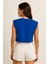 Kadın Oversize Kolsuz Biyeli Crop Tişört – %100 PAMUK 3