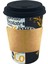 Tedarik 12 Oz Siyah Kapaklı Tutamaçlı Karton Bardak Latte Kahve Kağıt Bardak Sleeve 300 ml - 100'LÜ (Siyah Kapaklı Tutamaçlı) 1