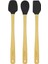 Indigo 3'lü Siyah Bambu Silikon Spatula Seti Uzun 26 cm VLT1502 2