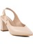 Krem Topuklu Kadın Abiye Ayakkabı 3