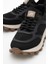 Erkek Kalın Taban Trikolu Bağcıklı Sneaker Mc 21326 Siyah 3
