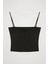 Crop Basic Siyah Kadın Kolsuz T-Shirt ATL00159 2