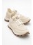 Erkek Kalın Taban Trikolu Bağcıklı Sneaker Mc 21326 Bej 2