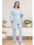 Mecit 6203 Mavi Sabahlıklı Lohusa Pijama Takımı 2