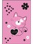 Pembe Kedi Baskılı Kaymaz Tabanlı Makinede Yıkanabilir Çocuk Halısı 2