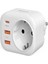 AC-115 2500W 3.4A 2usb 1type-C 1soket Akım Korumalı Şarj Adaptörü Priz Çoğaltıcı 1
