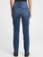 Kadın Koyu Mavi Mid Rise Straight Leg Jean Pantolon 2