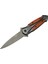 DA27B Gri Sivri Kamp Çakı 20CM - Yarı Otomatik Kemerlikli Kutulu Ahşap - Metal S - AGT8616-1550 1