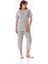 Yıldız Desenli Kısa Kol Büyük Beden Kapri Pijama Takımı 1