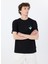 Bisiklet Yaka Desenli Siyah Erkek T-Shirt M5GI55K8FQ4JBLK Gj Ss Cn Reg Palm 1