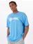 Lc 6388 New Id Ovrs Gfx Tee Mavi Yuvarlak Yaka Oversize Baskılı Erkek T-Shirt 1