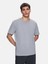 Erkek Basıc Sıfır Yaka Kısa Kollu Regular Gri T-shırt 2