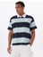Desenli Mavi Erkek Polo T-Shirt M5GP30KCPS1S76R Gj Ss Strıpe Rugby 3