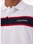Desenli Beyaz Erkek Polo T-Shirt M5GP29KCJV1F0E1 Gj Ss Strıped Embr 5