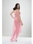 Pembe Petli Tül Şifon Gecelik - 680070-1453 3