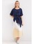 2504 Desenli Kısa Kol Viskon Elbise - Lacivert 1