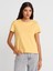 31757 Bisiklet Yaka Dikiş Detaylı T-Shirt-Sarı 1