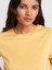 31757 Bisiklet Yaka Dikiş Detaylı T-Shirt-Sarı 3