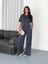 Osy Modal Yumuşak Dokulu Kumaş Bisiklet Yaka T-Shirt Bol Paça Pantalon Ikili Takım -Antrasit 2