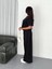 Osy Modal Yumuşak Dokulu Kumaş Bisiklet Yaka T-Shirt Bol Paça Pantalon Ikili Takım -Siyah 2