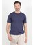 Erkek Bisiklet Yaka Kısa Kol Basic Triko T-Shirt Lacivert - 2501 1