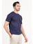 Erkek Bisiklet Yaka Kısa Kol Basic Triko T-Shirt Lacivert - 2501 5