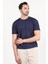 Erkek Bisiklet Yaka Kısa Kol Basic Triko T-Shirt Lacivert - 2501 2